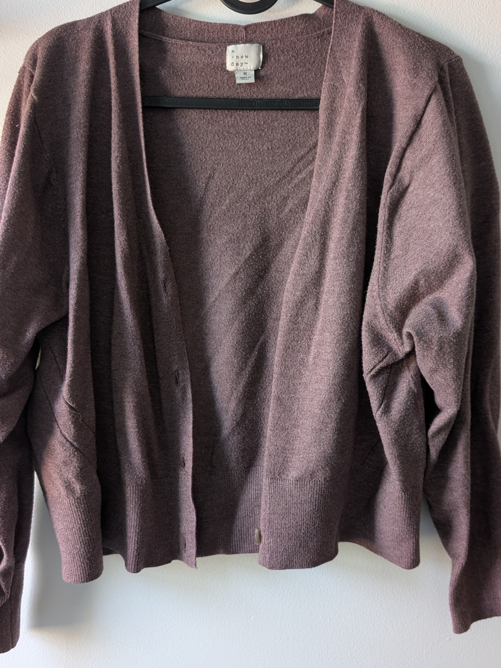 A New Day Plum Open-Front Women's Cardigan